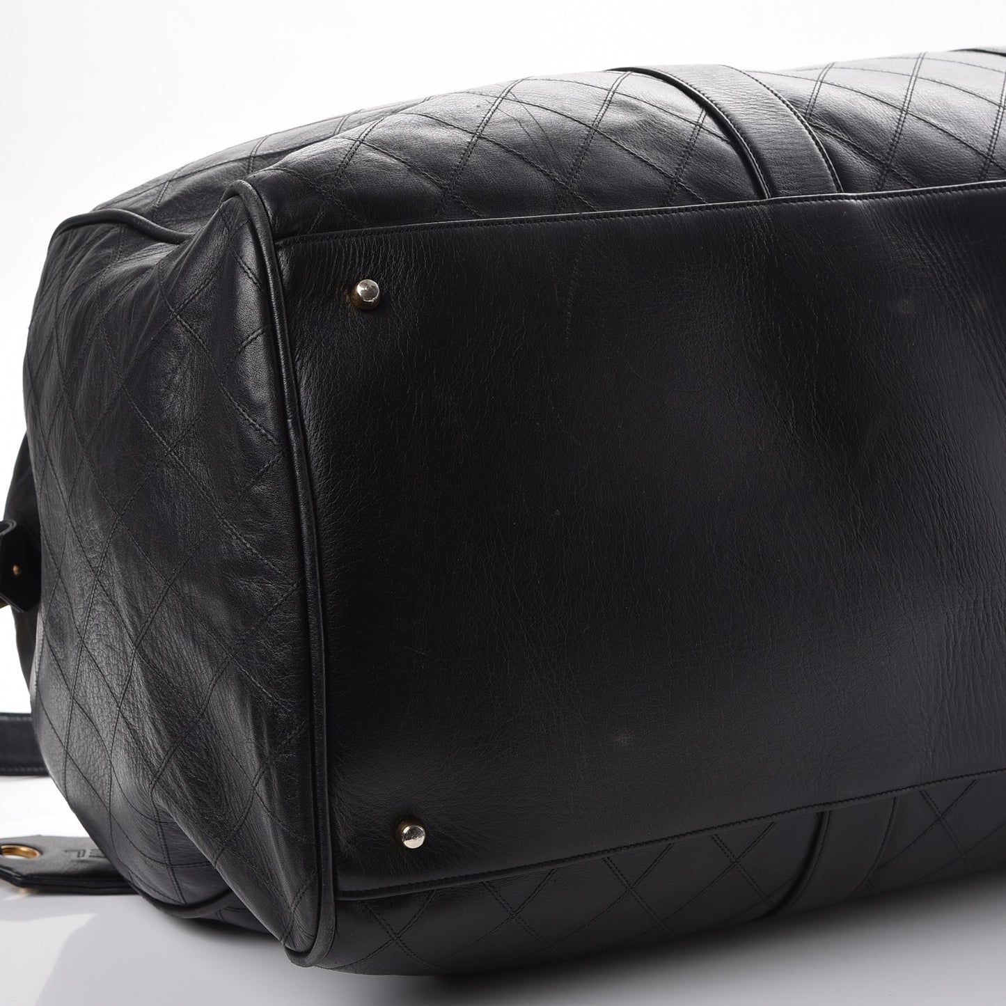 Calfskin Stitched Duffel Bag Black
