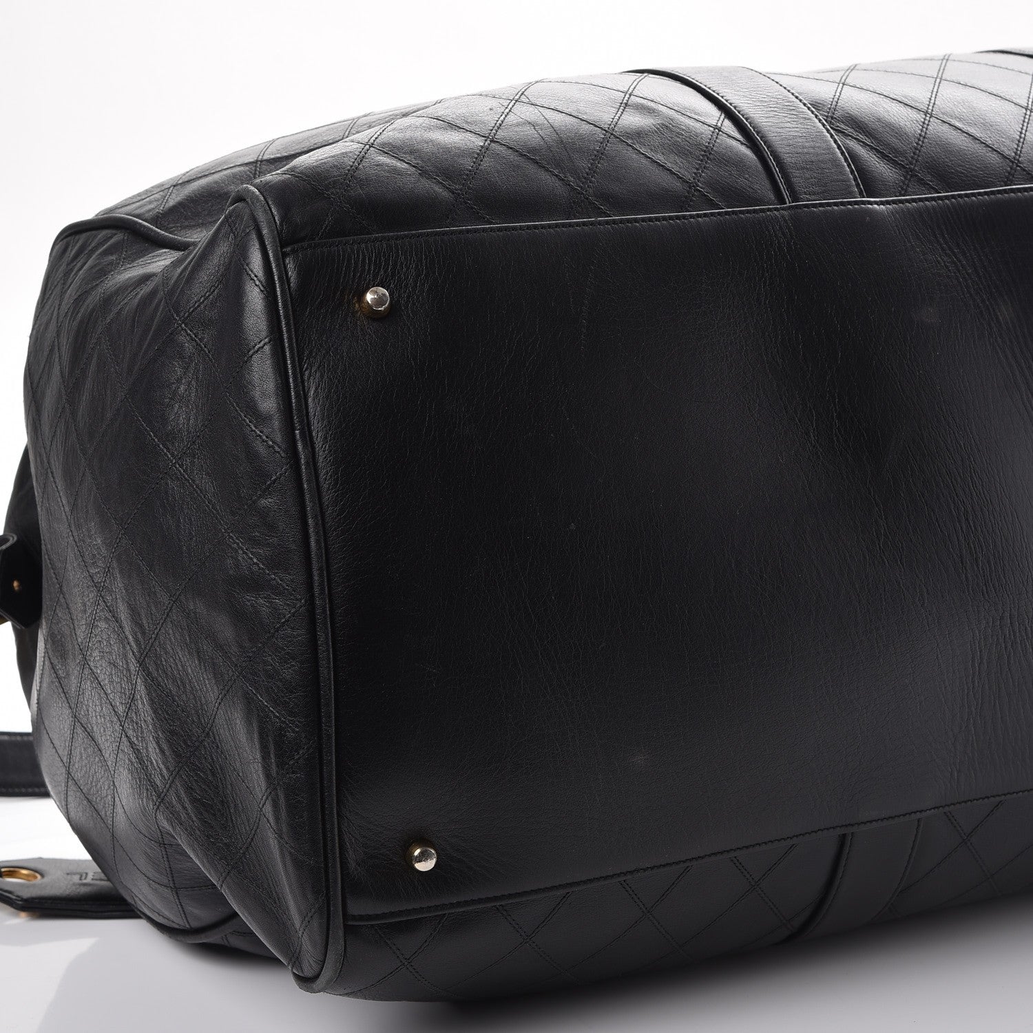 Chanel Calfskin Stitched Duffel Bag Black 14 of 16