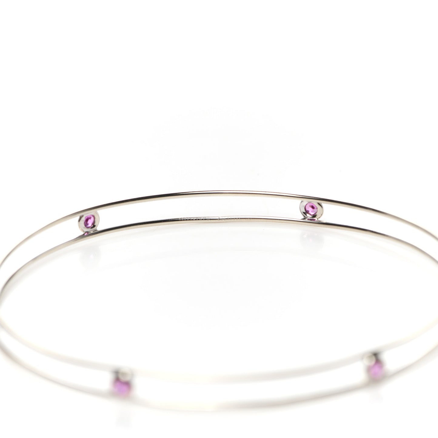 18K White Gold Pink Sapphire Elsa Peretti Sapphire By The Yard Bangle Bracelet