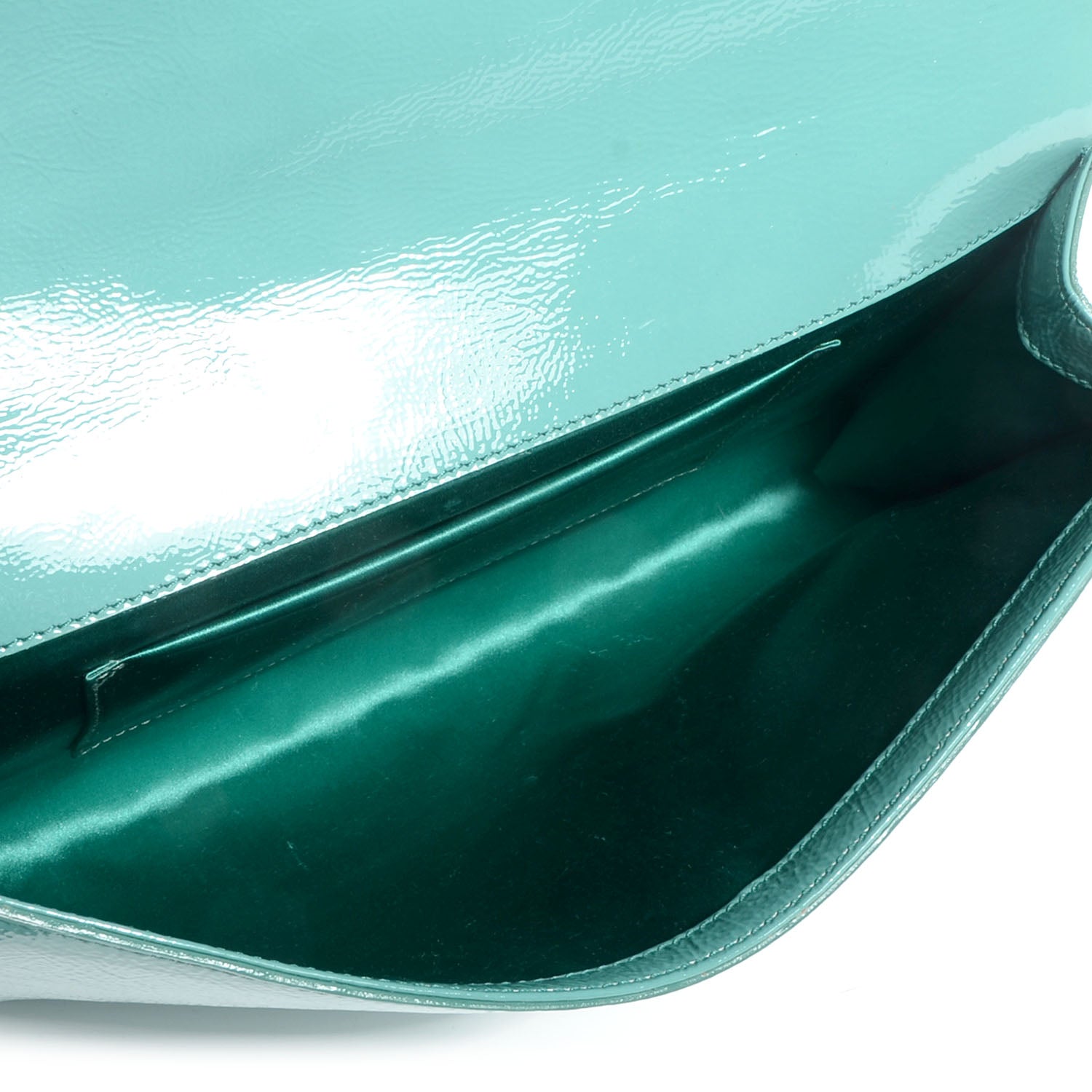 Saint Laurent Patent Belle De Jour Clutch Seafoam 5 of 7