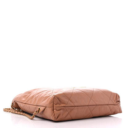Chanel Shiny Calfskin Quilted Chanel 22 Backpack Camel 4 of 9