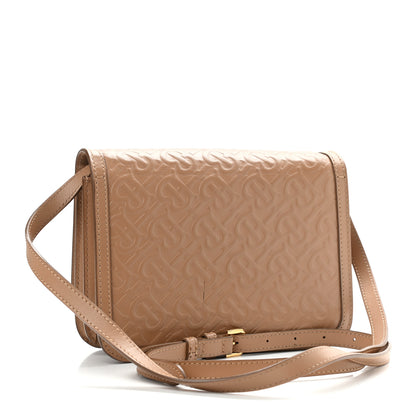 Burberry Calfskin Monogram Embossed Small TB Bag Light Camel 3 of 16