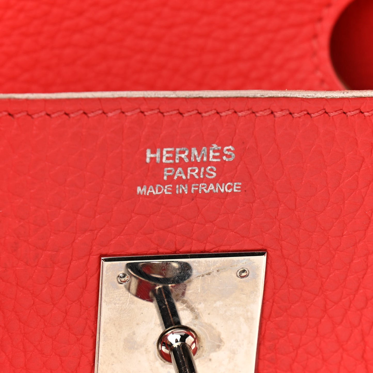 Taurillon Clemence Birkin 30 Rouge Pivoine