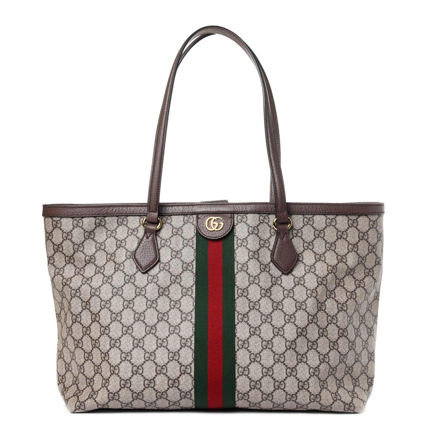 GG Supreme Monogram Medium Ophidia Shopping Tote Brown