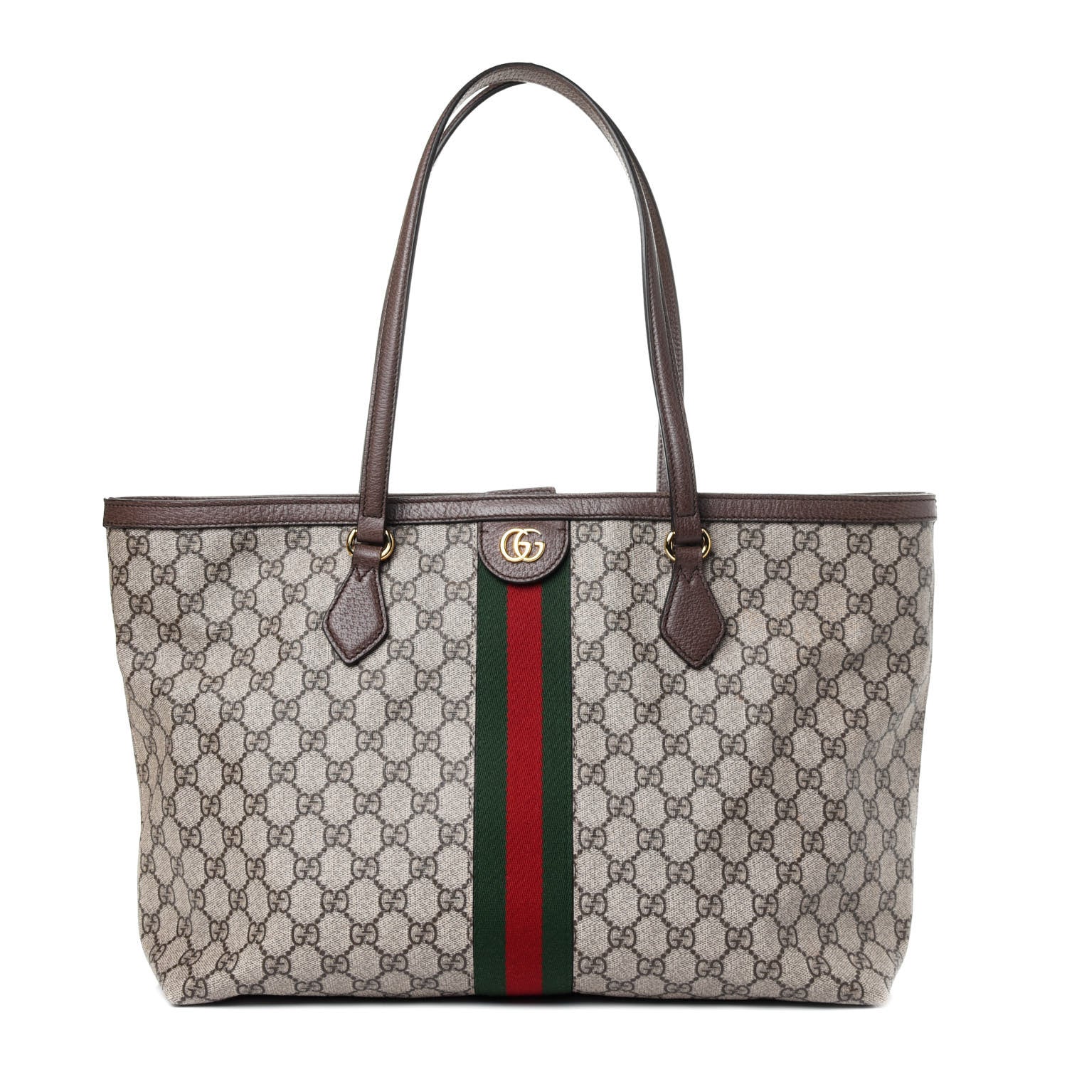 Gucci GG Supreme Monogram Medium Ophidia Shopping Tote Brown 1 of 5