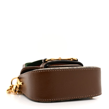 Gucci GG Supreme Monogram Azalea Calfskin Web Horsebit 1955 Wallet On Strap Beige Ebony Brown Sugar 4 of 12