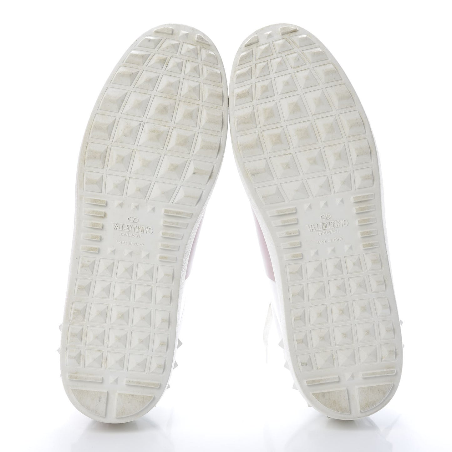 Calfskin Rockstud Open Sneakers 40 White Water Rose