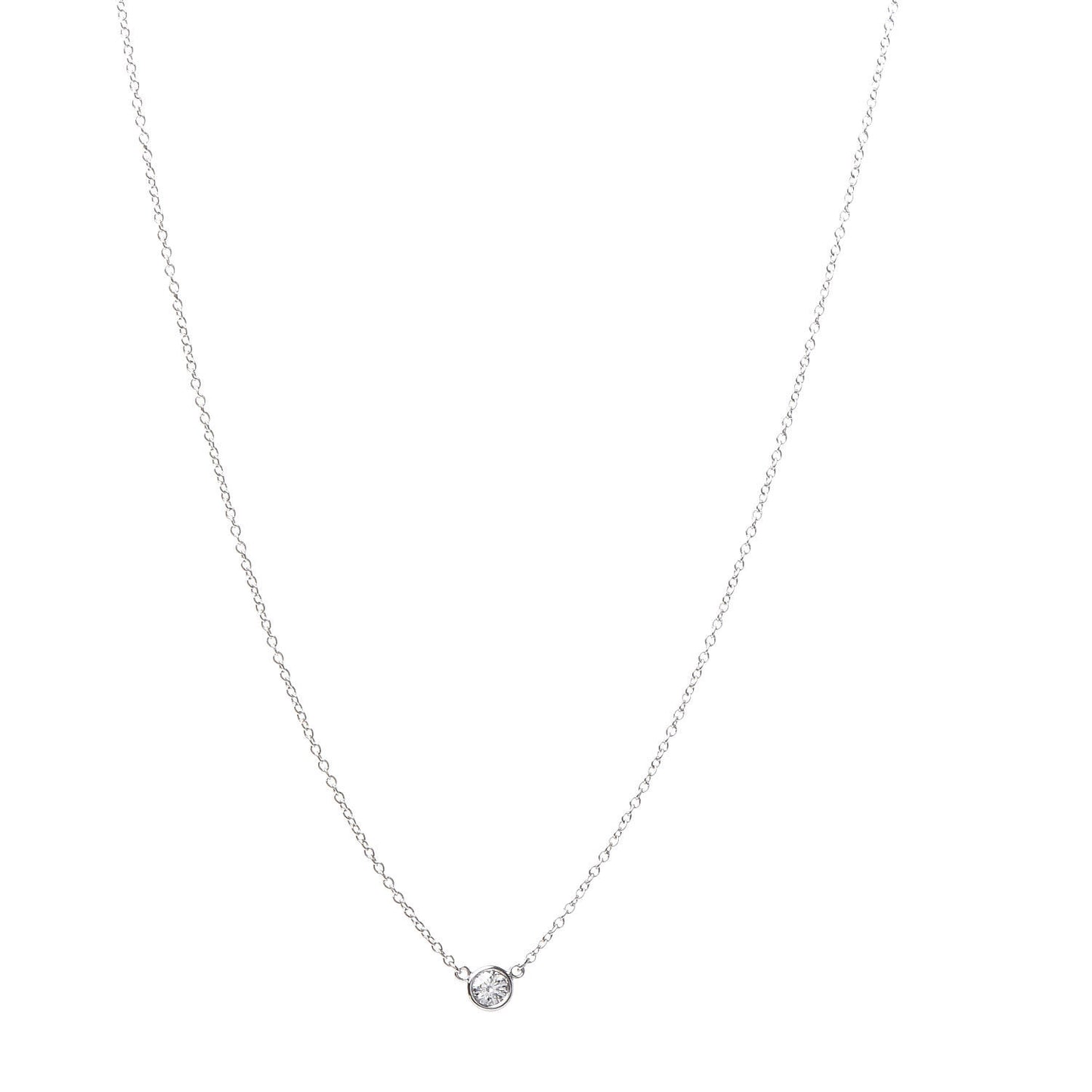 Platinum Diamond .14ct Elsa Peretti Diamonds by the Yard Pendant Necklace