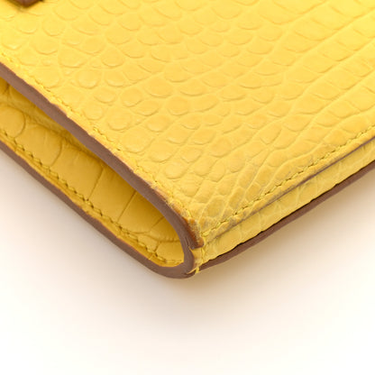 Hermes Matte Alligator Kelly Longue Wallet Mimosa 9 of 14