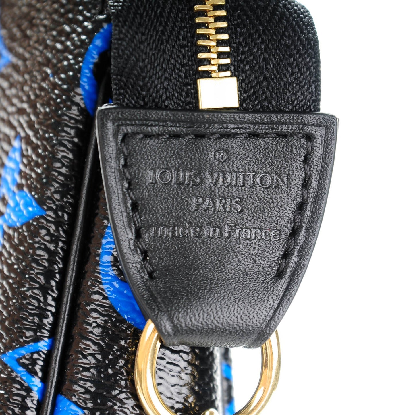 Colored Monogram Mini Pochette Accessories Blue Black
