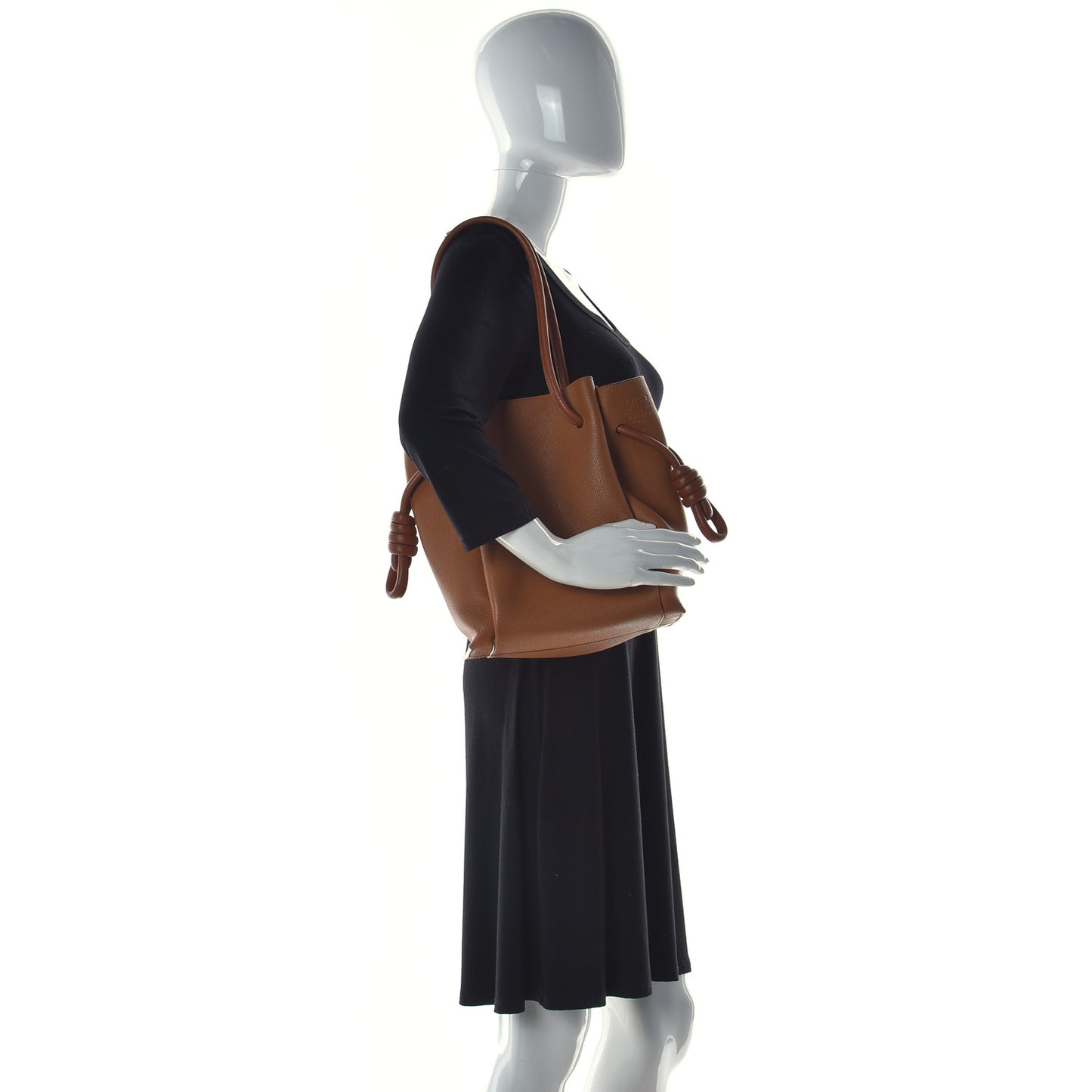 Calfskin Medium Flamenco Knot Bag Tan Light Caramel