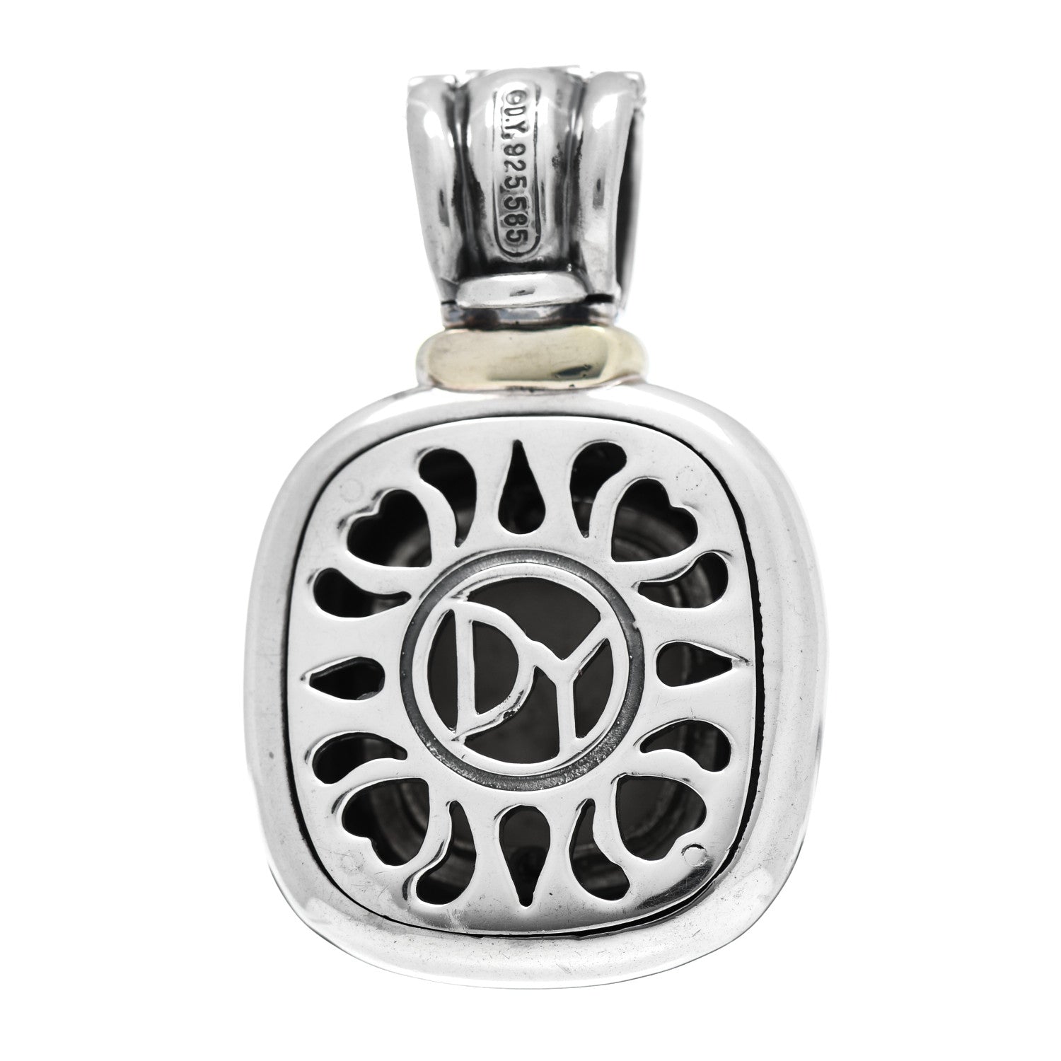David Yurman Sterling Silver 14K Yellow Gold 20mm Albion Enhancer Pendant 3 of 3