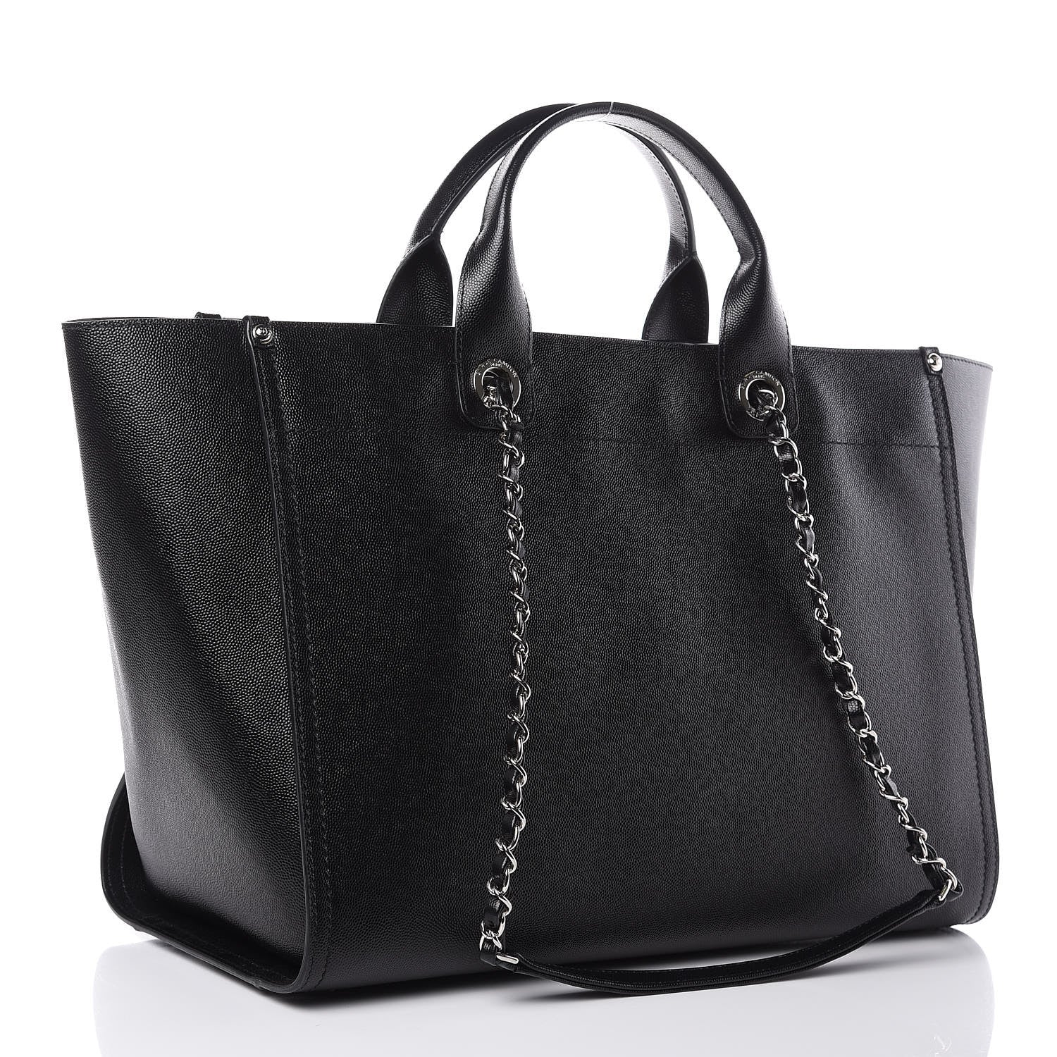 Chanel Caviar Large Studded Deauville Tote Black 3 of 12