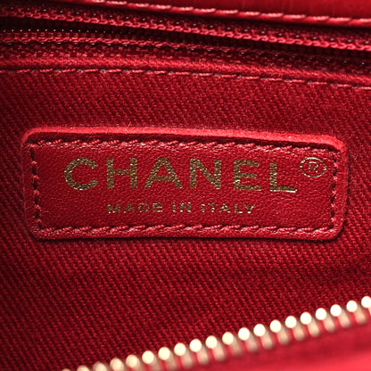 Chanel Calfskin Chevron Quilted Small Coco Handle Flap Red 6 of 10