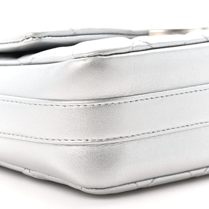Chanel Metallic Lambskin Quilted Mini Maxi CC Flap Argent 9 of 11