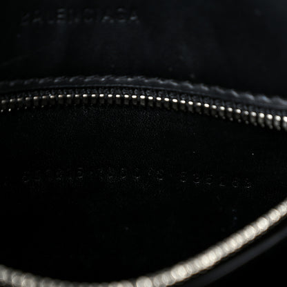 Balenciaga Shiny Calfskin Logo Crocodile Embossed XXS Everyday Tote  Black 7 of 10