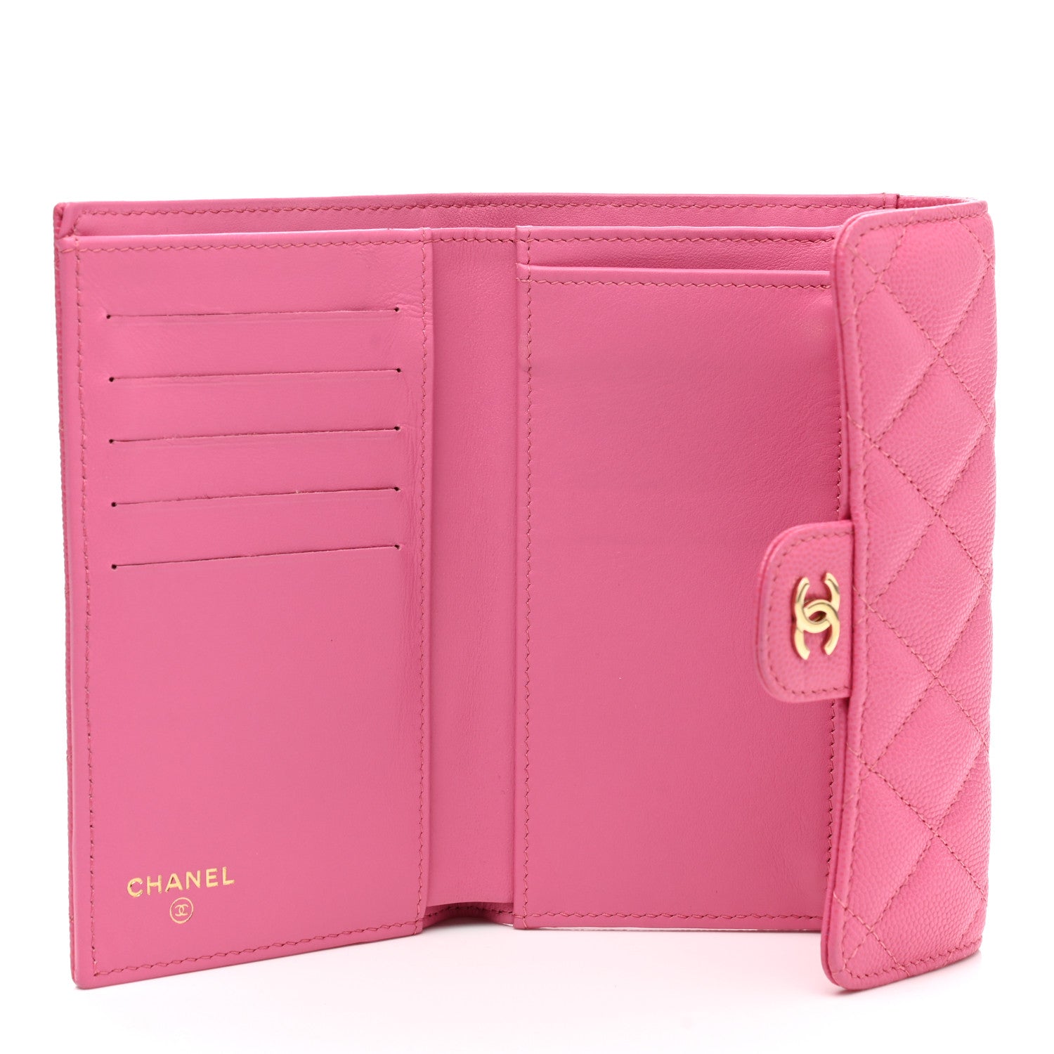Chanel Caviar Quilted Medium Flap Wallet Pink 5 of 7