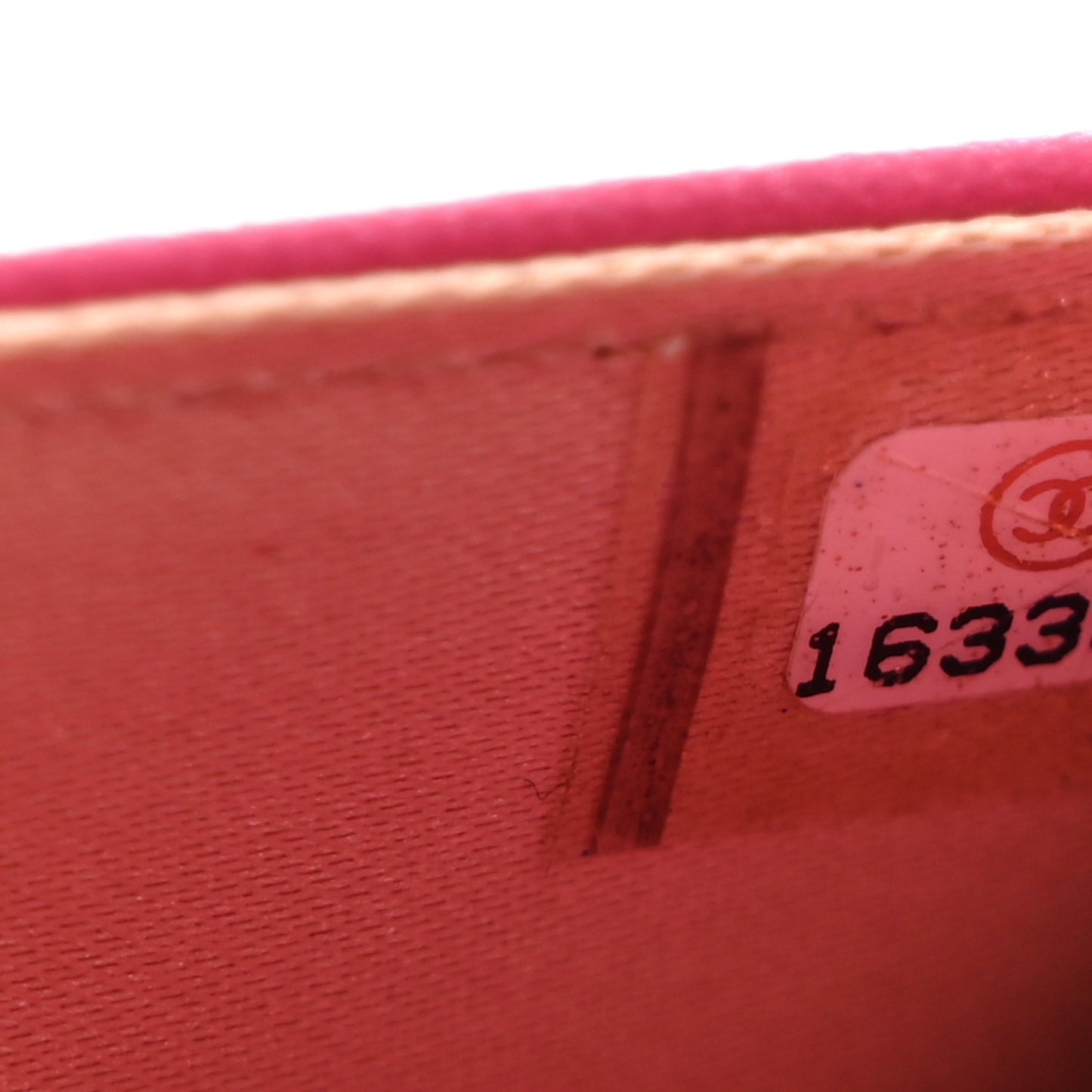 Lambskin Camellia Embossed Wallet on Chain WOC Fuchsia