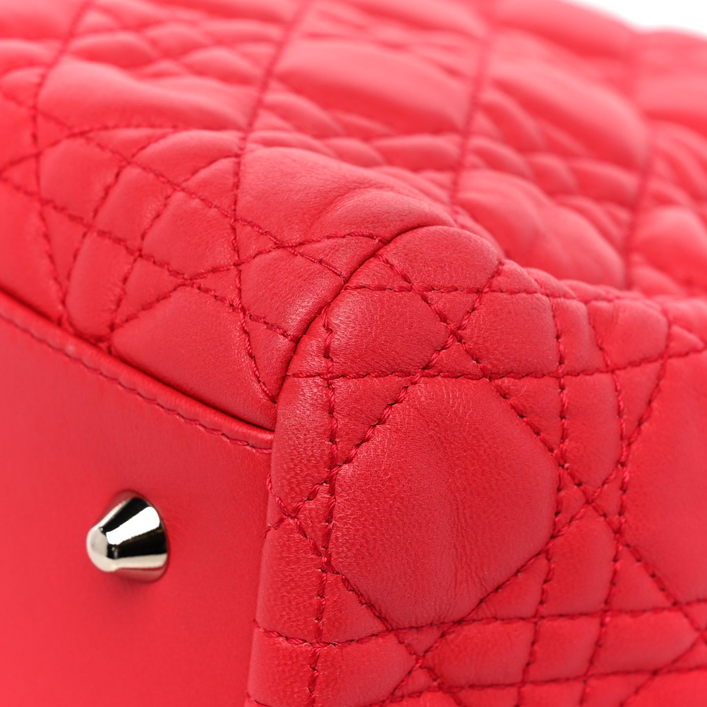 Lambskin Cannage Large Dior Soft Shopping Tote Red