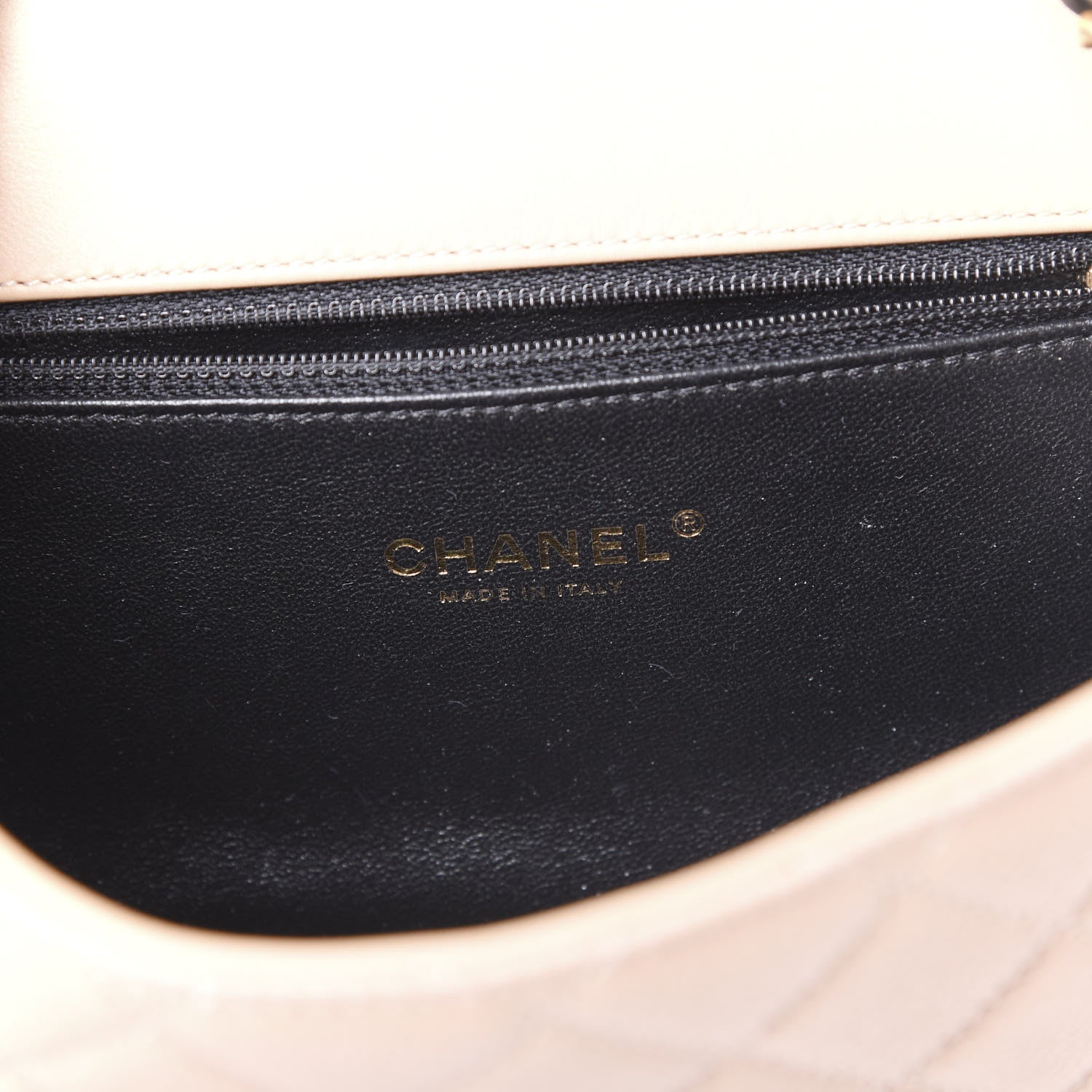 Chanel Caviar Quilted Small CC Filigree Flap Beige Black 5 of 10