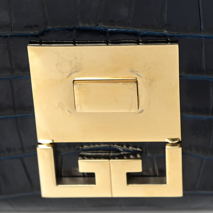 Givenchy Calfskin Crocodile Embossed Eden Mini Top Handle Blue 8 of 8