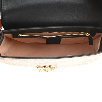 Gucci GG Supreme Monogram Calfskin Small Padlock Messenger Shoulder Bag Beige Black Cuir 5 of 12