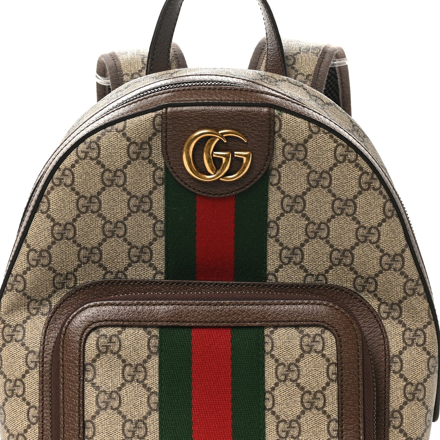 Gucci GG Supreme Monogram Calfskin Web Small Ophidia Day Backpack Beige Ebony New Acero 8 of 11