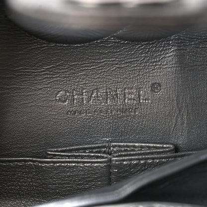 Chanel Metallic Patent Crumpled Calfskin Chevron Quilted Medium Double Flap Silver 5 of 8