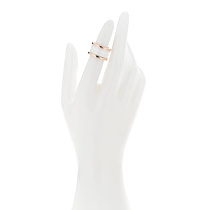 Bulgari 18K Rose Gold White Ceramic B.Zero1 Four-Band Ring 47 4 2 of 5