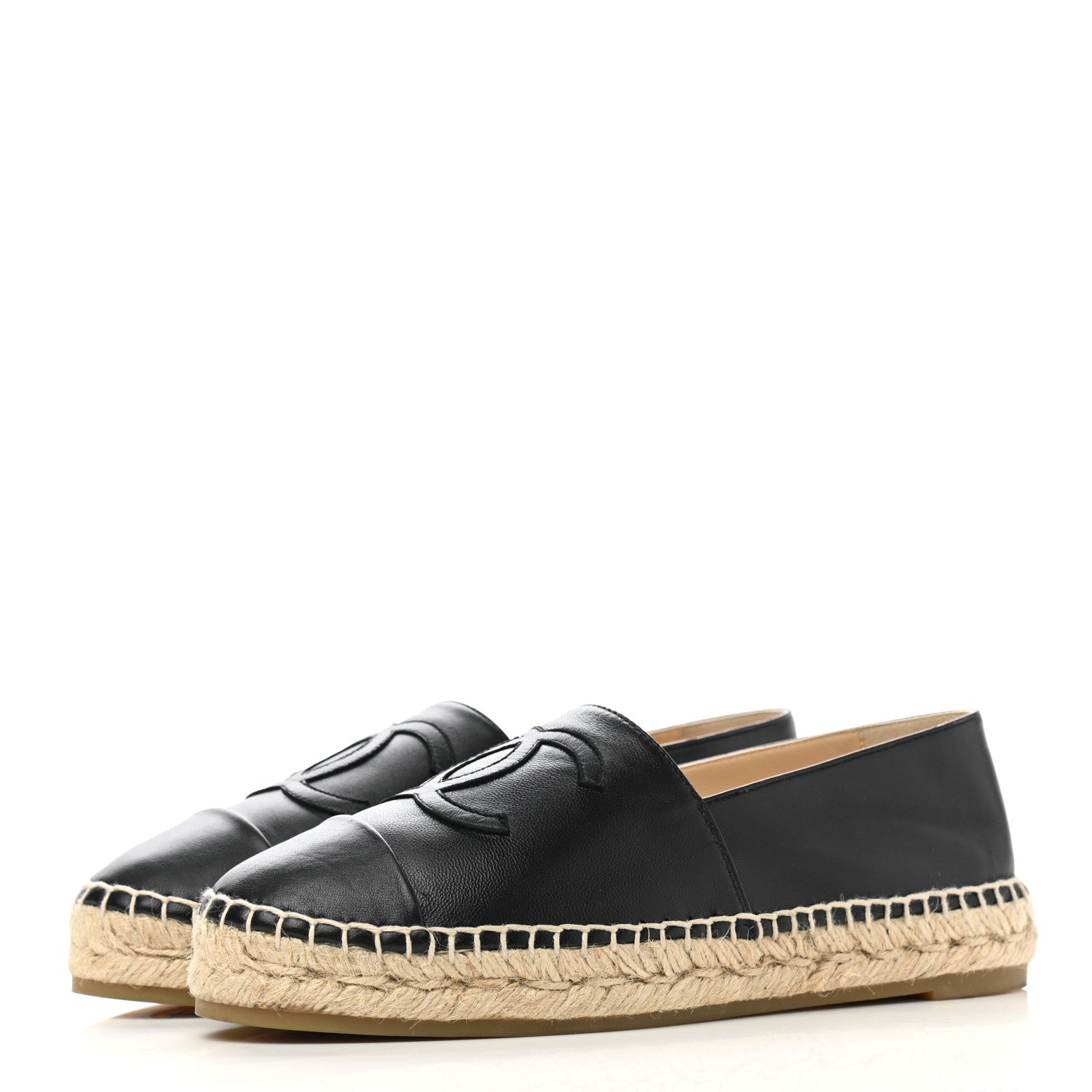 Chanel Lambskin CC Espadrilles 38 Black 3 of 9