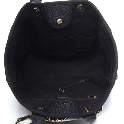 Chanel Woven Straw Raffia Large Deauville Tote Black 5 of 12
