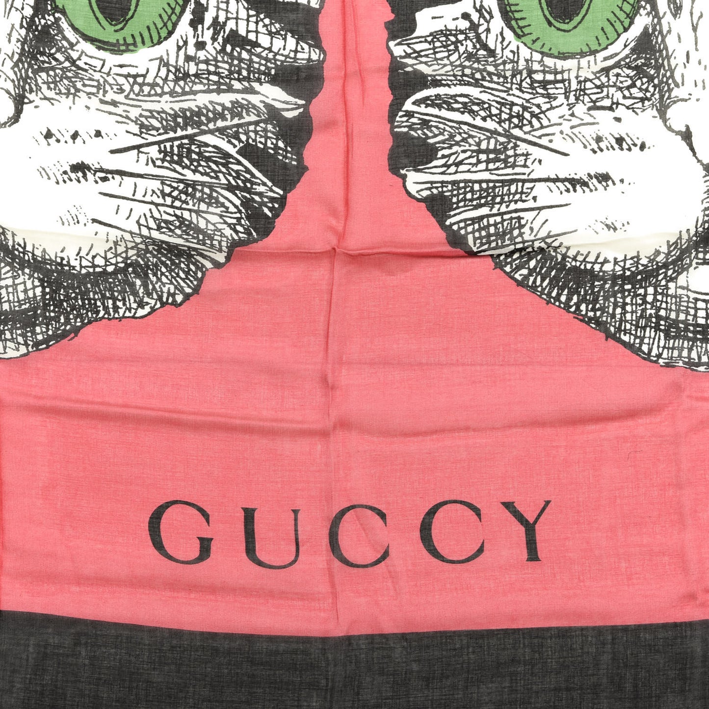 Modal Silk Mystic Cat Square Scarf Multicolor