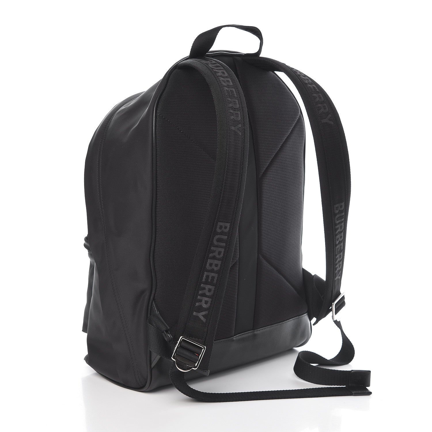 Burberry Nylon Logo Print Backpack Black 3 of 9