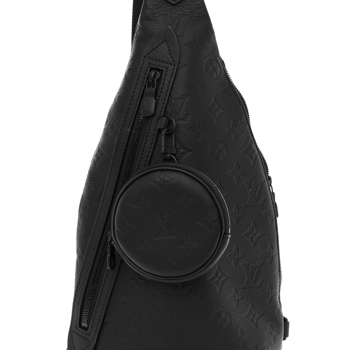 Calfskin Shadow Monogram Duo Slingbag Black
