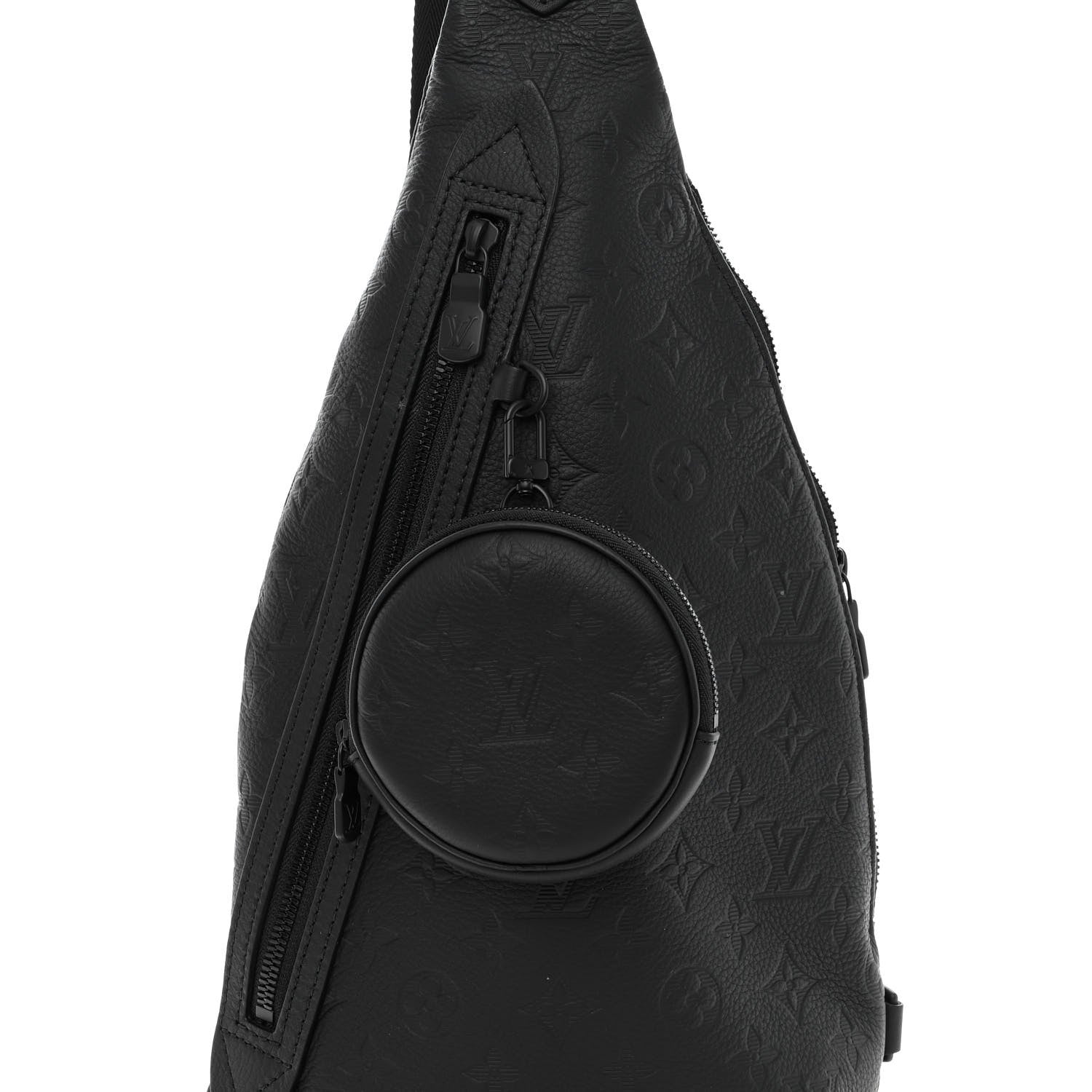 Louis Vuitton Calfskin Shadow Monogram Duo Slingbag Black 7 of 9