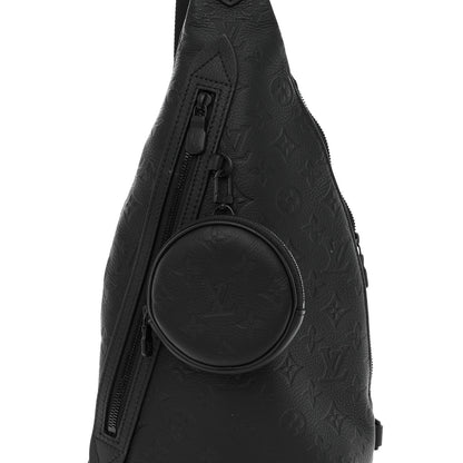 Louis Vuitton Calfskin Shadow Monogram Duo Slingbag Black 7 of 9
