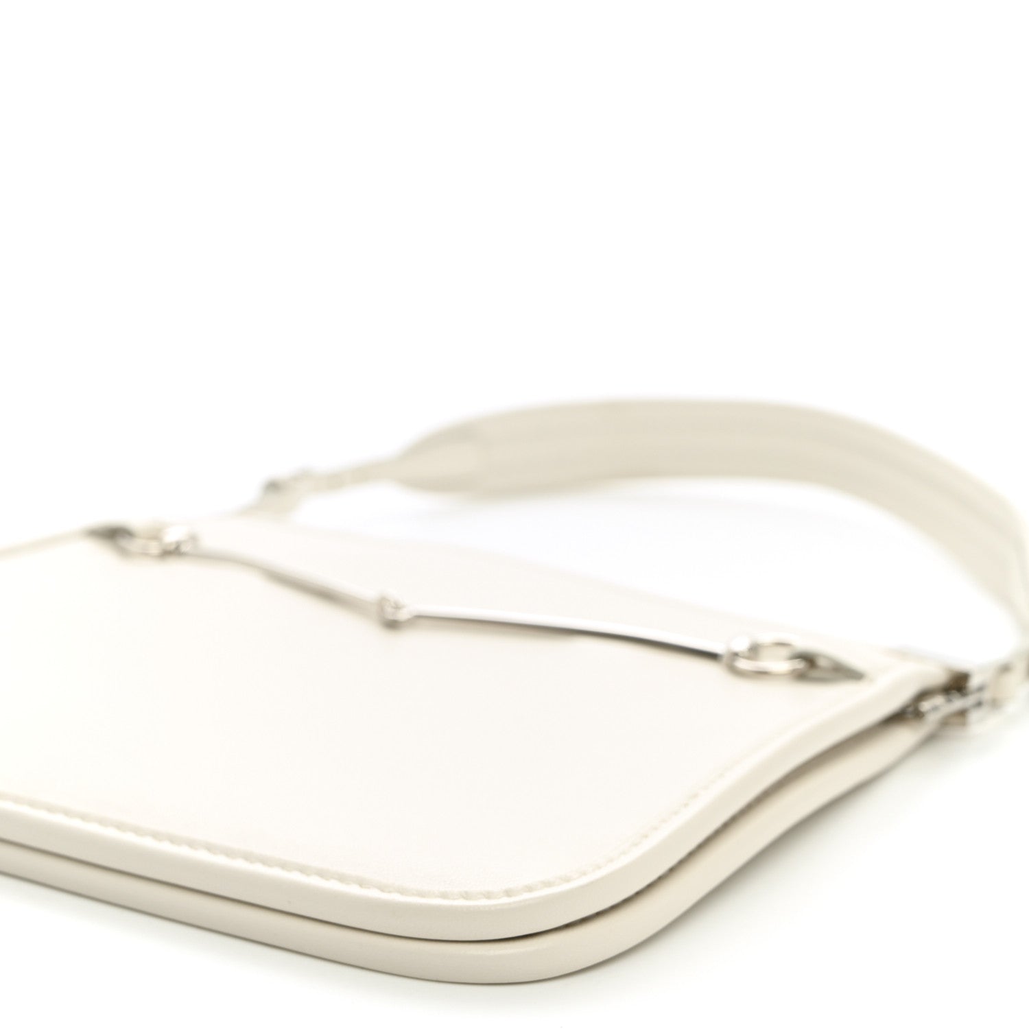 Gucci Calfskin Horsebit Slim Shoulder Bag White 10 of 10