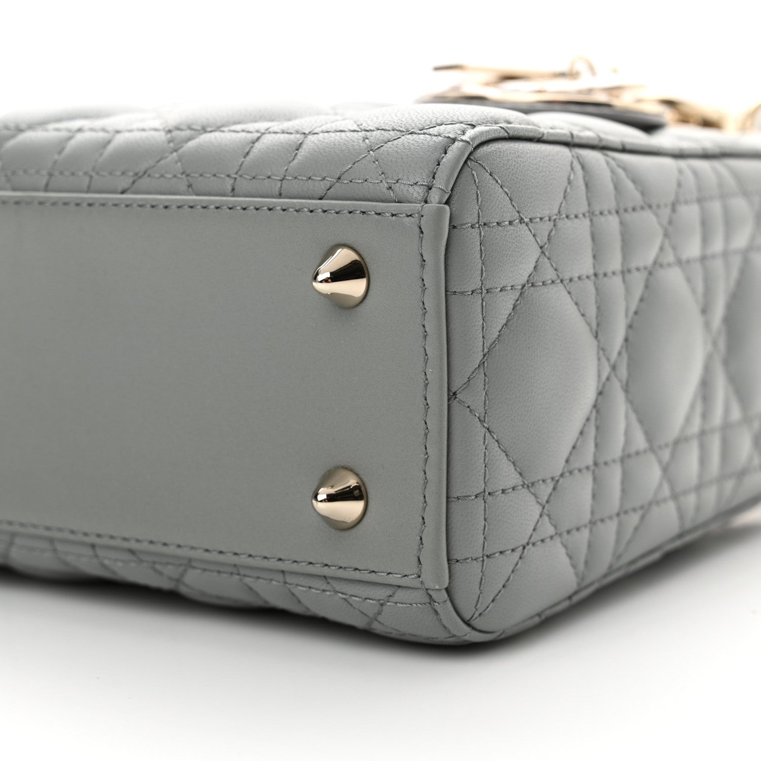 Christian Dior Lambskin Cannage Small My ABCDior Lady Dior Grey 10 of 11