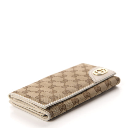 Gucci Monogram New Britt Continental Snap Wallet Off White 4 of 15