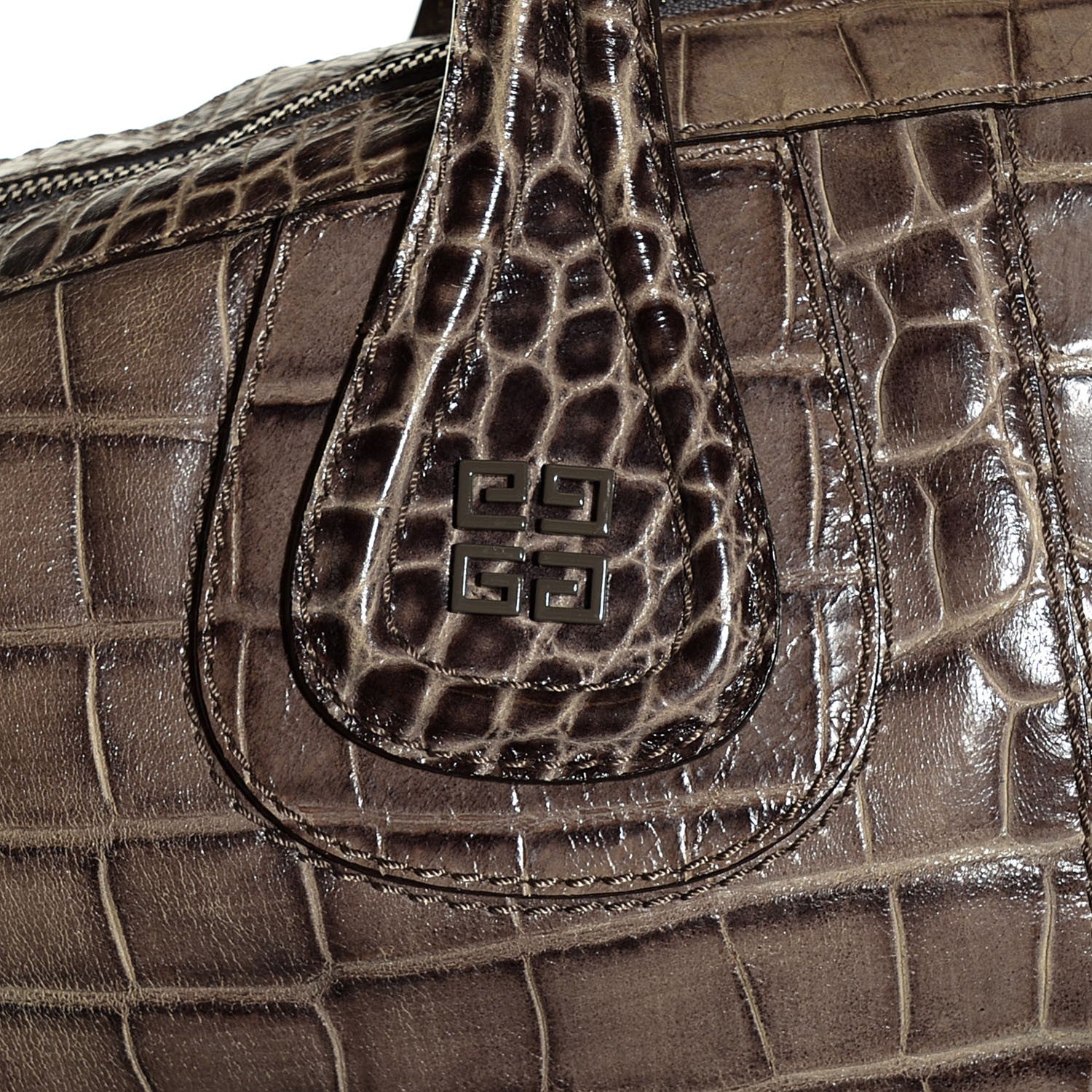 Givenchy Calfskin Crocodile Embossed Medium Nightingale Washed Black 10 of 10