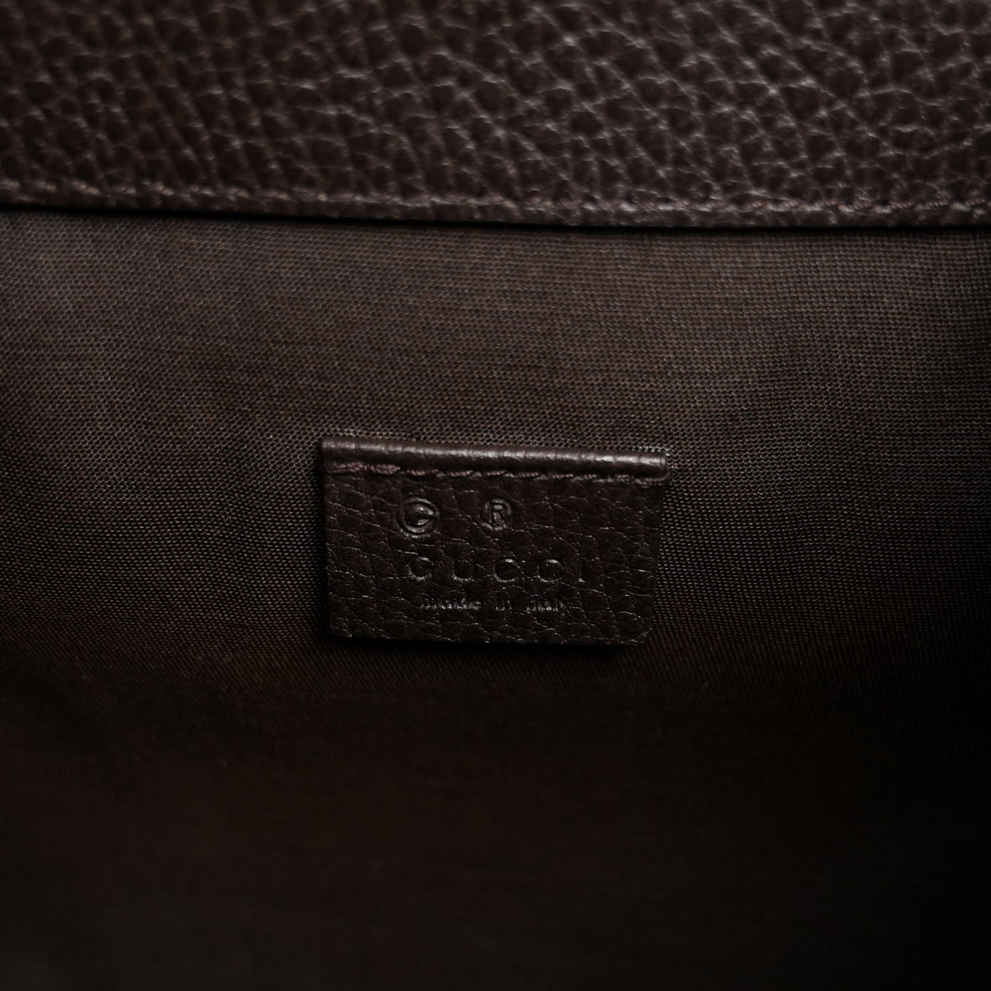 Monogram Dollar Calfskin O Drawstring Backpack Beige Ebony Testa di Moro Dark Chocolate