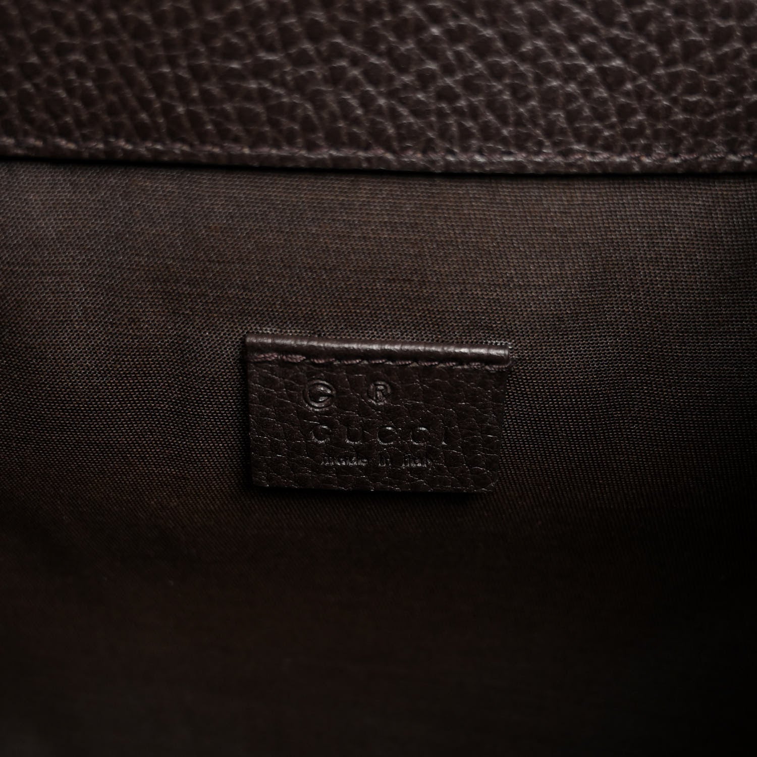 Gucci Monogram Dollar Calfskin O Drawstring Backpack Beige Ebony Testa di Moro Dark Chocolate 6 of 10