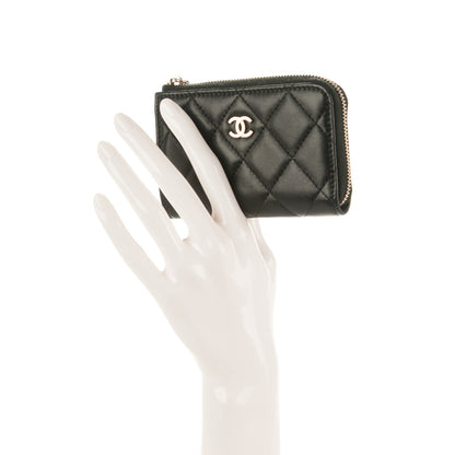 Chanel Lambskin Quilted Key Holder Case Black 2 of 7