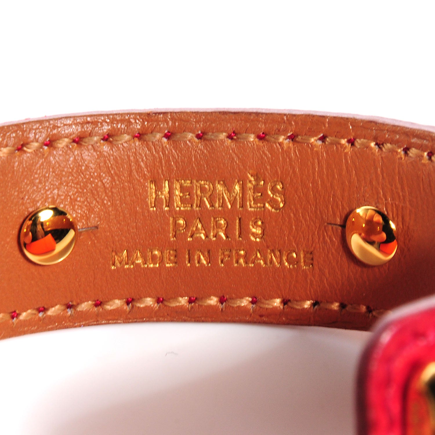Hermes Courchevel Bamboo Bracelet Rouge Vif 5 of 6