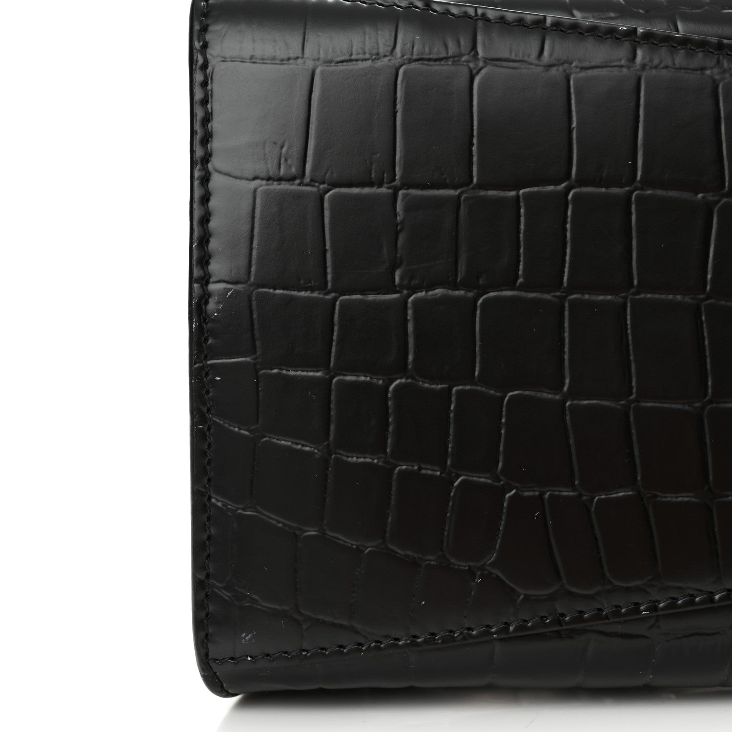 Balenciaga Semi Shiny Calfskin Crocodile Embossed Neo Classic Black Hardware S City Black 11 of 12