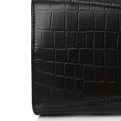 Balenciaga Semi Shiny Calfskin Crocodile Embossed Neo Classic Black Hardware S City Black 11 of 12