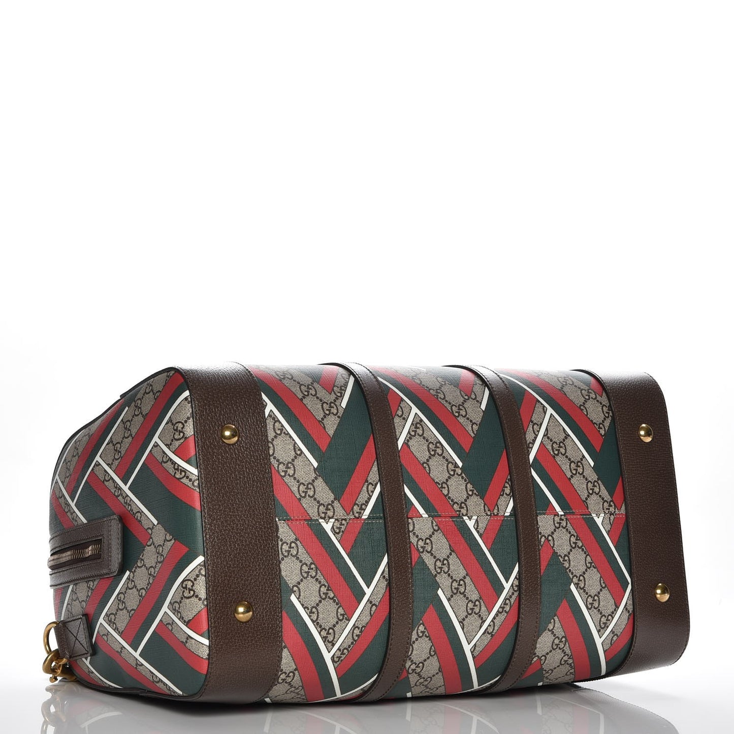 GG Supreme Monogram Chevron Web Medium Duffle Beige Green Red New Acero