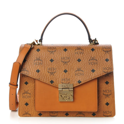 MCM Visetos Medium Patricia Satchel Cognac 2 of 20