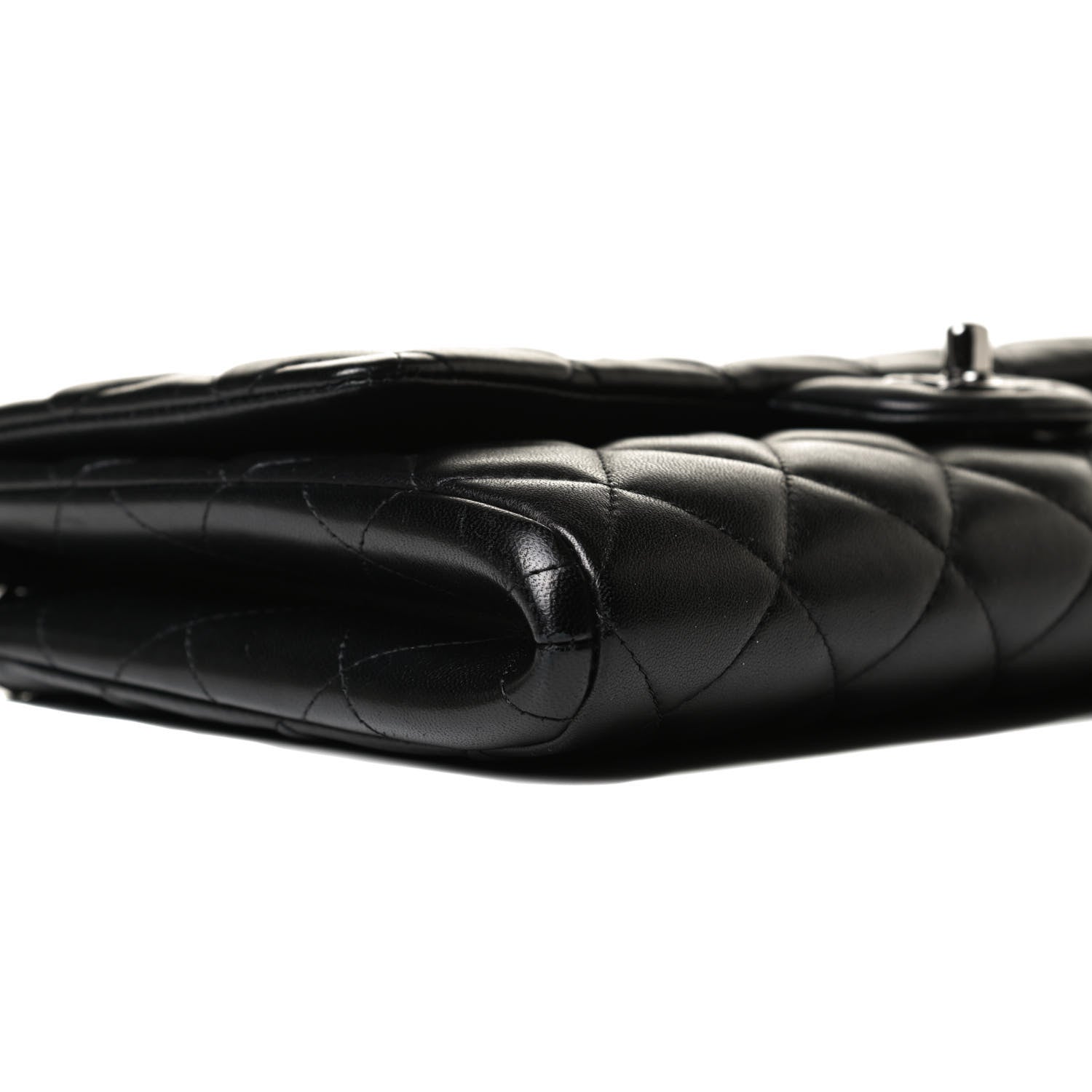 Chanel Lambskin Quilted Clutch With Chain Flap Black 10 of 13