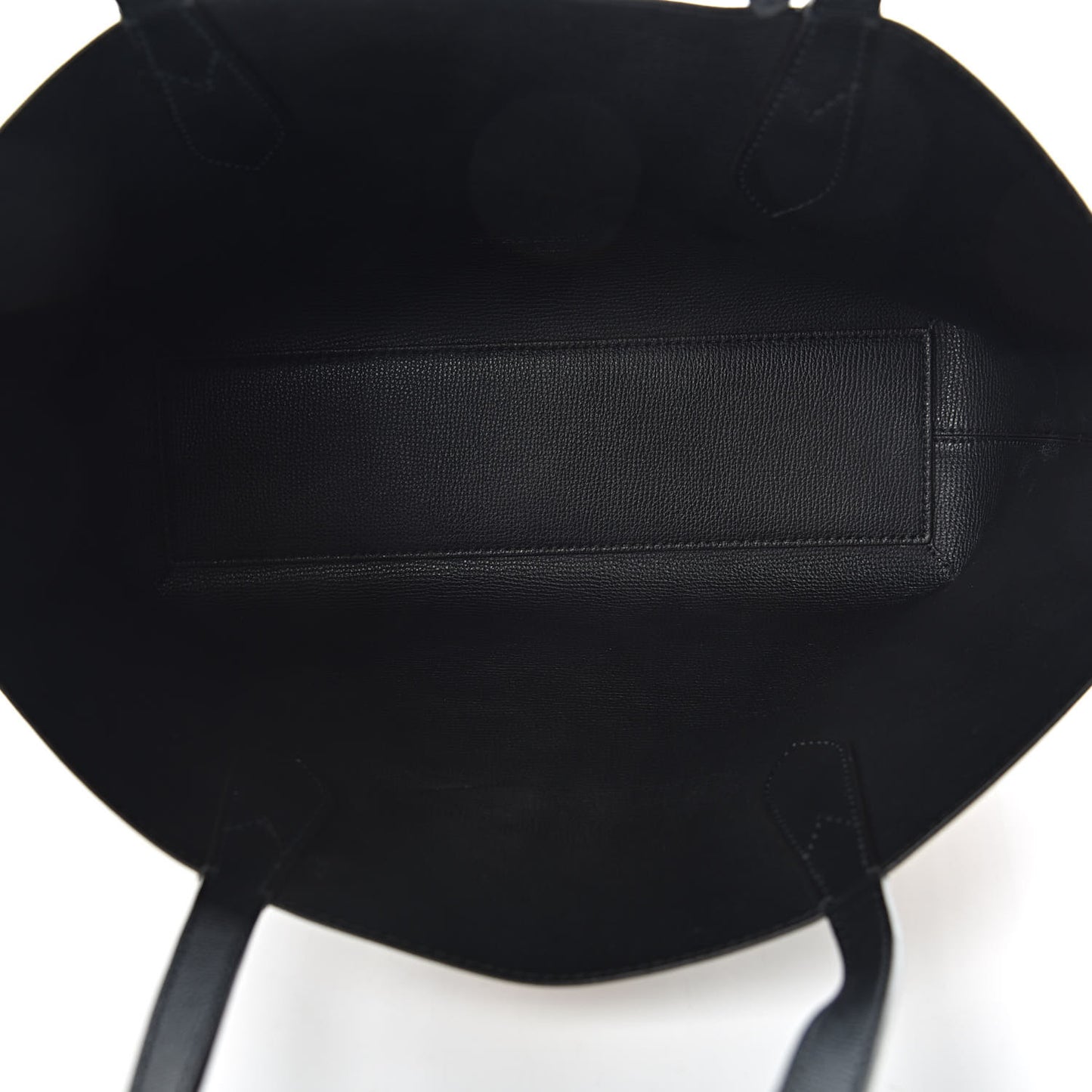 Grainy Calfskin Haymarket Check Small Reversible Tote Black